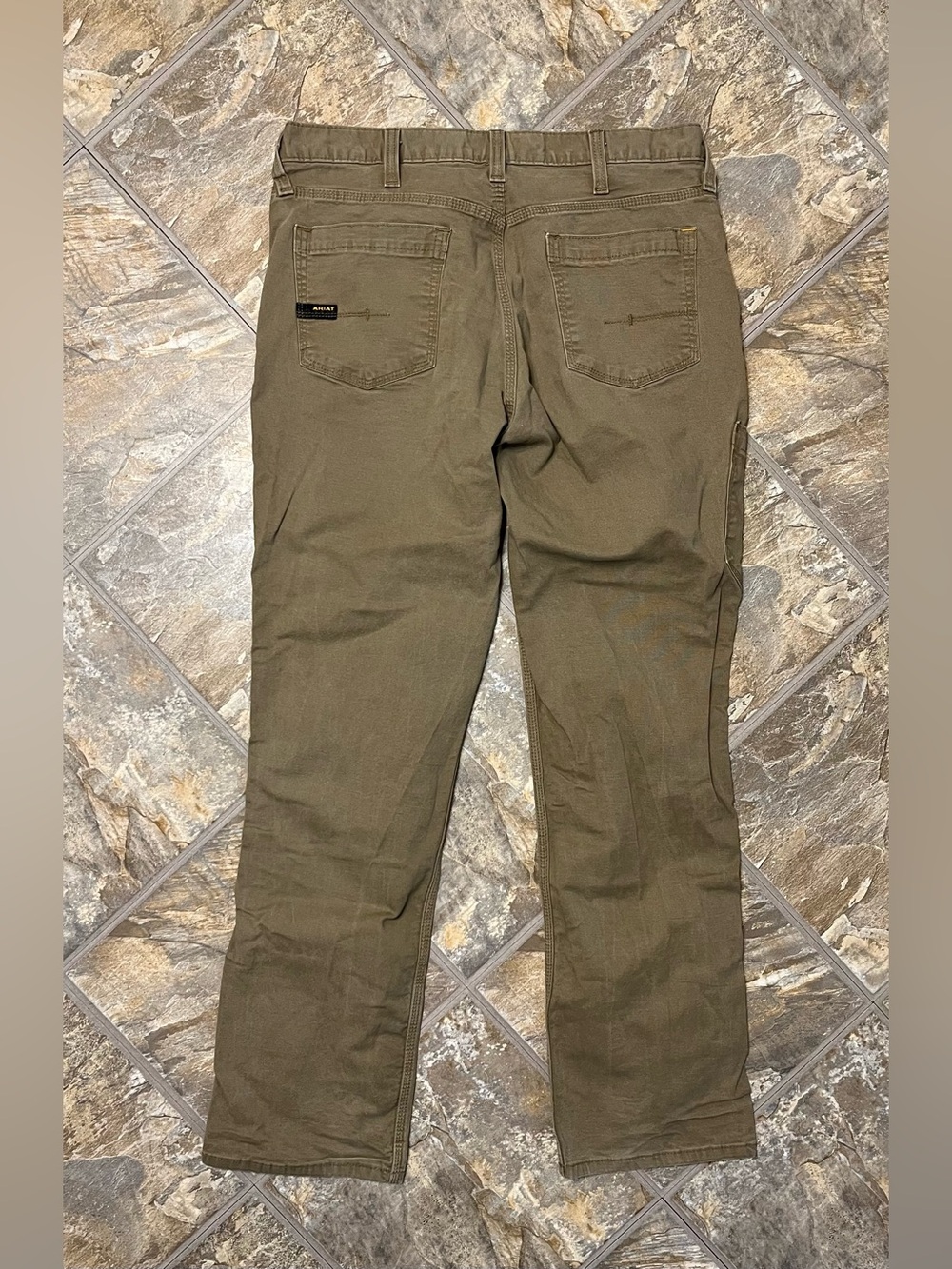 Ariat Rebar M4 Relaxed Straight Work Pants Mens 35x32 Brown Stretch Utility - Picture 5 of 10